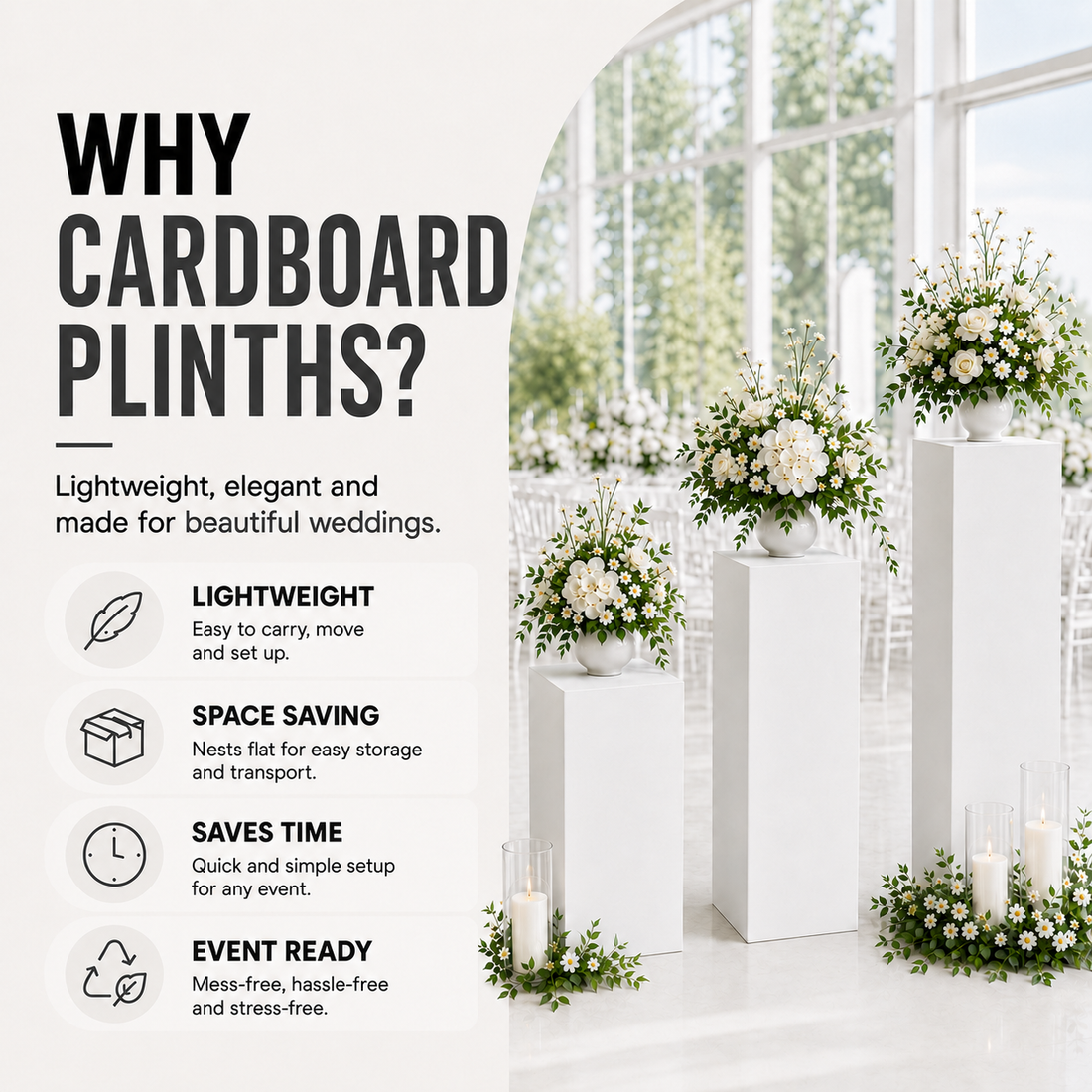 Mixed Height Cardboard Plinth Bundle