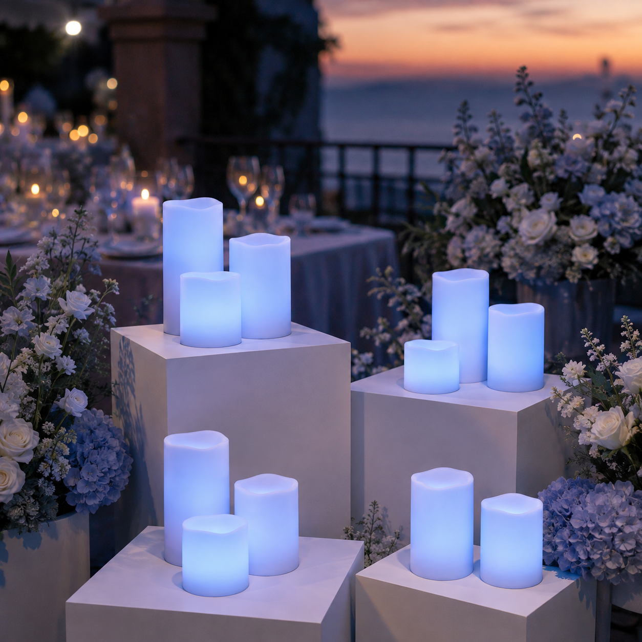 Remote Controlled Colour Changing Flameless Candles - Set of 3