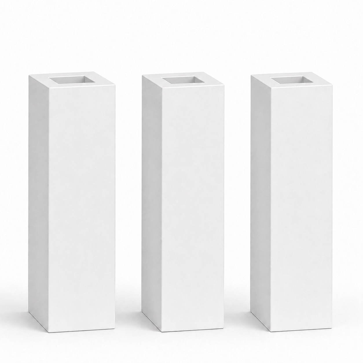 Cardboard Floral Plinth Set (3 x 100cm Plinths With Artificial Flower Opening)